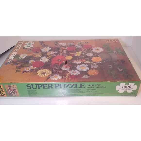 Vintage FX Schmid 1000 Pc Puzzle 98210 Super Puzzle Wildflowers West Germany - Picture 4 of 7